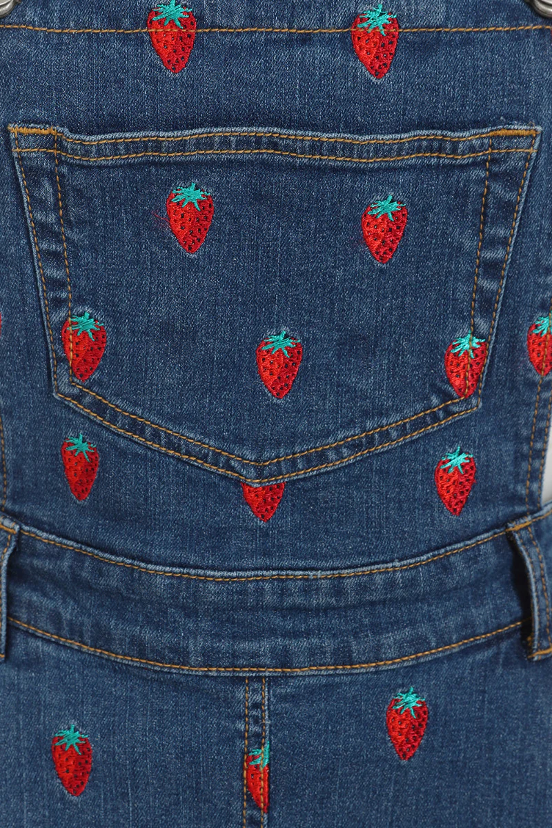 Strawberry Denim Pinafore Dress - Image 7