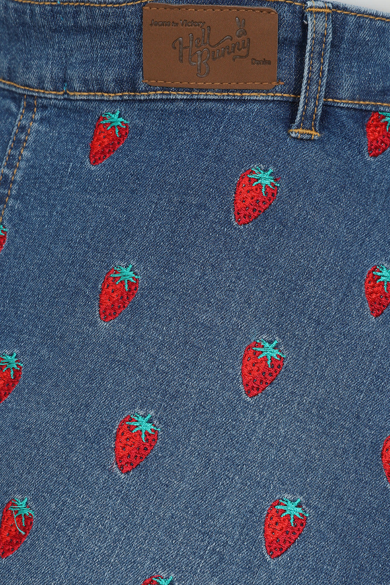 Strawberry Denim Pinafore Dress - Image 8
