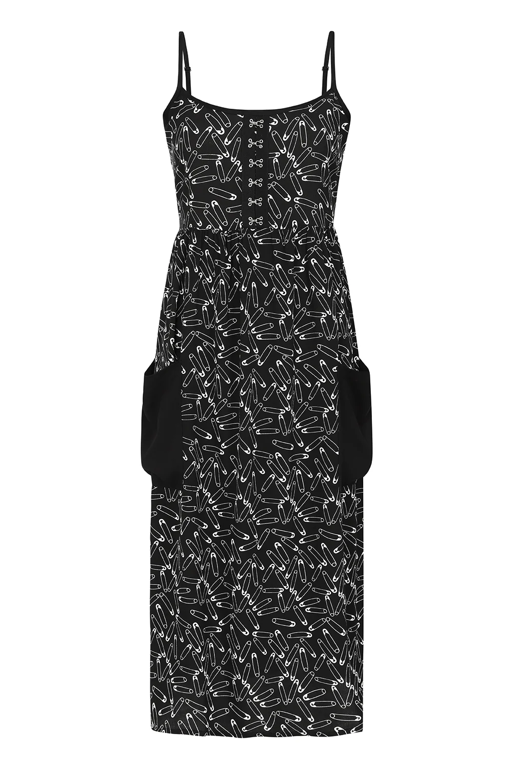 Safety Pin Dress Black - Image 5