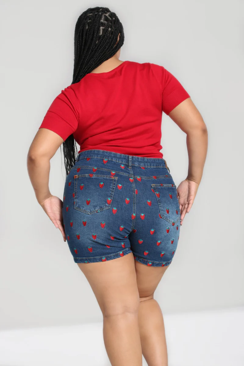 Strawberry Denim Shorts - Image 6