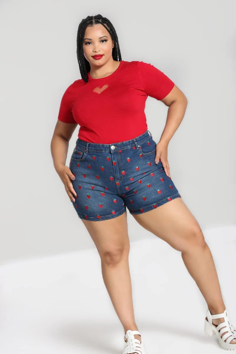 Strawberry Denim Shorts - Image 7